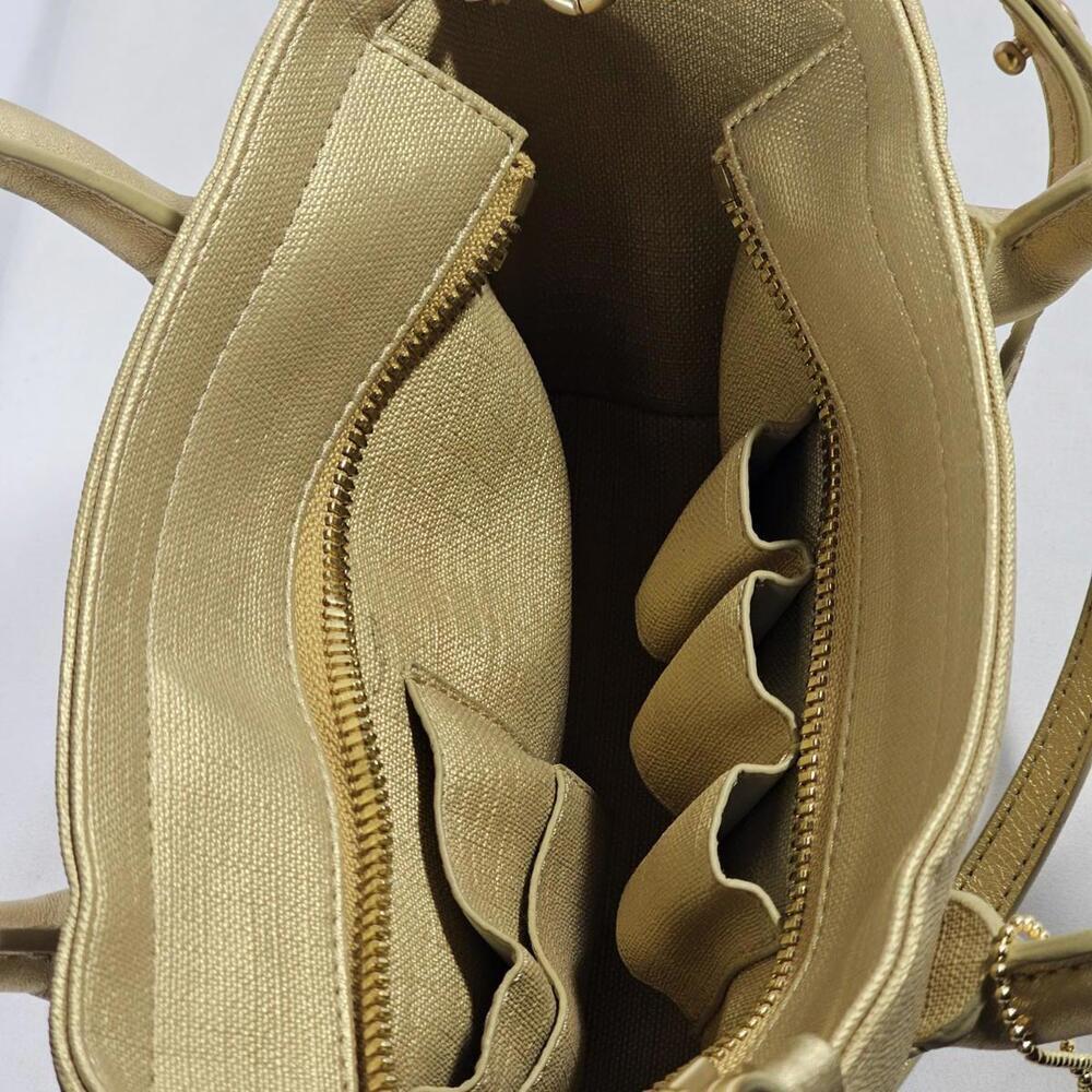 Dagne Dover 901 Champagne Coated Canvas Shoulder Bag Purse F14-400-901-100 - Picture 8 of 15
